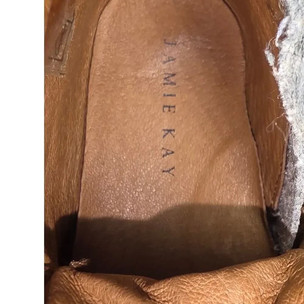 JAMIE KAY UNISEX LEATHER LACE‑UP SHOES – BROWN – SIZE 24 (APPROX. US 7 TODDLER)